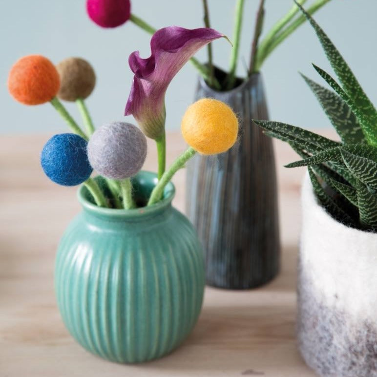 Felt Flowers - Blossom Small (2cm) - Grey (Muted)